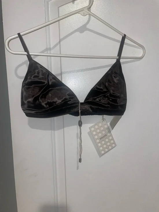New! KHAITE Frida Satin Charmeuse Bra Top in Chocolate Brown 🤎 Small NWT! - Picture 9 of 16